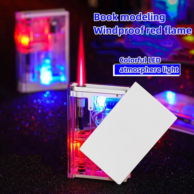 Transparent Dollars Design Butane Lighter Funny Funny Windproof Red Flame Inflatable Torch  Lighter Accessories. 