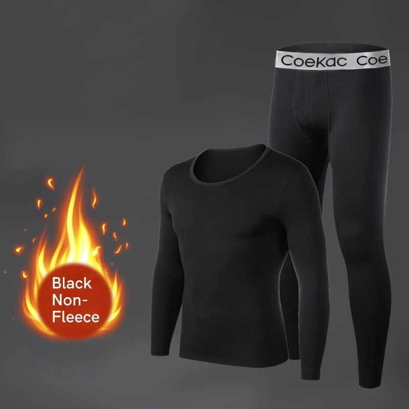 Thermal Underwear for Men Long Johns with Fleece Lined Sport Base layer in Cold Weather Winter. 