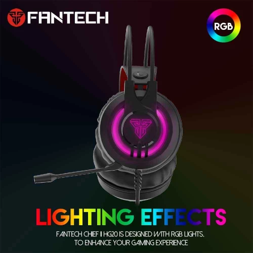 Fantech HG20 RGB Wired Black Gaming Headphone. 