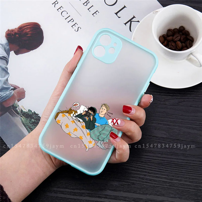 Nick and Charlie Heartstopper Phone Case for IPhone 11 13 12Pro MAX SE2022 XR XS 7 X 8 6Plus Candy Color Shockproof Hard Fundas. 