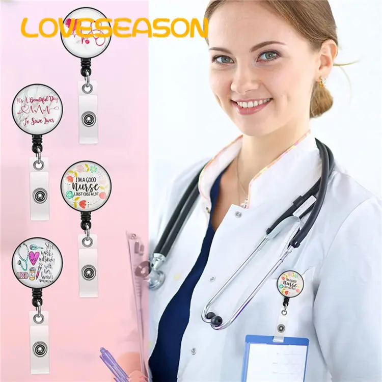 Durable Badge Clip Retractable Badge Reel with Back Clip for Nurses Id Name  Card Holder for Hospital Office Use Badge Holder
