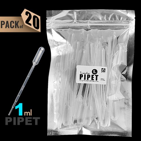 【The road to happiness Store】1ml Pipette Dropper,Pap Pipette With Multi-Dropper 20pcs by Ks-Tek. 