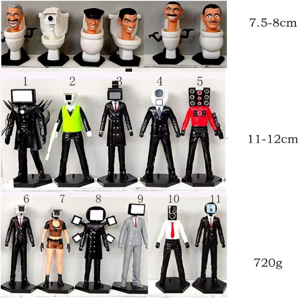 Camera Man Figures Toy Monitor Cameraman Toilet Man Action Figure Skibidi Toilet with Base Skibidi Toilet Monitor Toy Doll Toy Model Skibidi Model Decoration Collection. 
