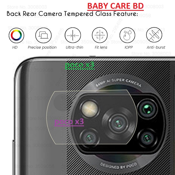 For Xiaomi POCO X3 pro/x3NFC/x3 Anti-Scratch Tempered Glass Back Camera Lens Film  Camera Protector. 