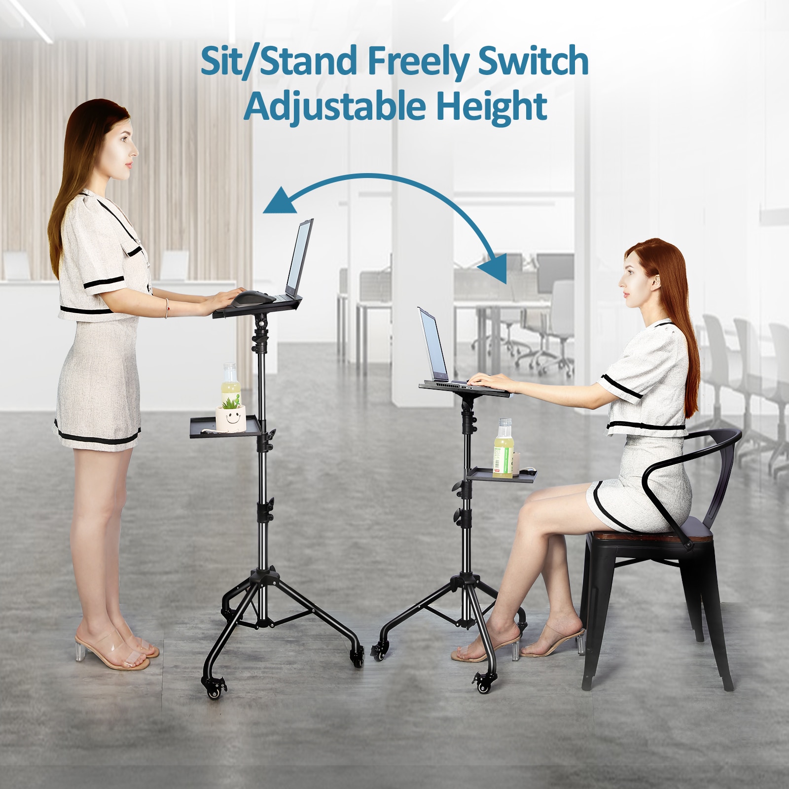 HXSJ Projector Tripod Stand-Laptop Tripod Adjustable Height DJ Mixer Standing Table Outdoor Computer Desk Stand for Stage orStudio. 