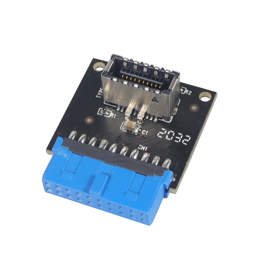 USB 3.0 Internal Header to USB 3.1/3.2 Type C Front Type E Adapter 20 Pin to 19 Pin Converter for PC Motherboard Connector Riser. 