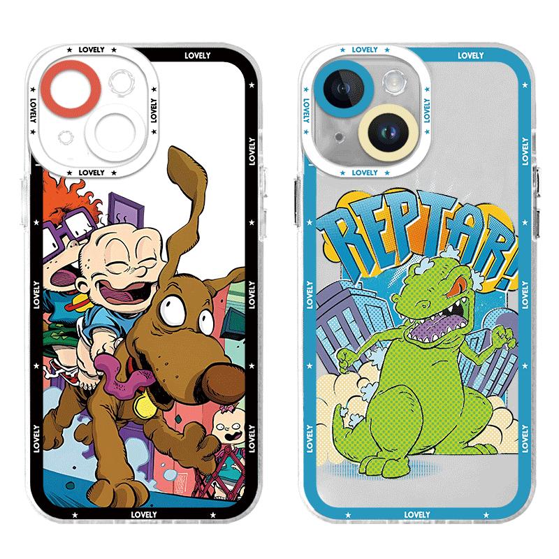 Movie R-Rugrats Reptar Phone Case for iPhone 11 Pro XS X XR 8 Plus 12 Mini 7 6S SE 11 Pro 14 Pro Max 13 14 15 Pro Max 13 Cover. 
