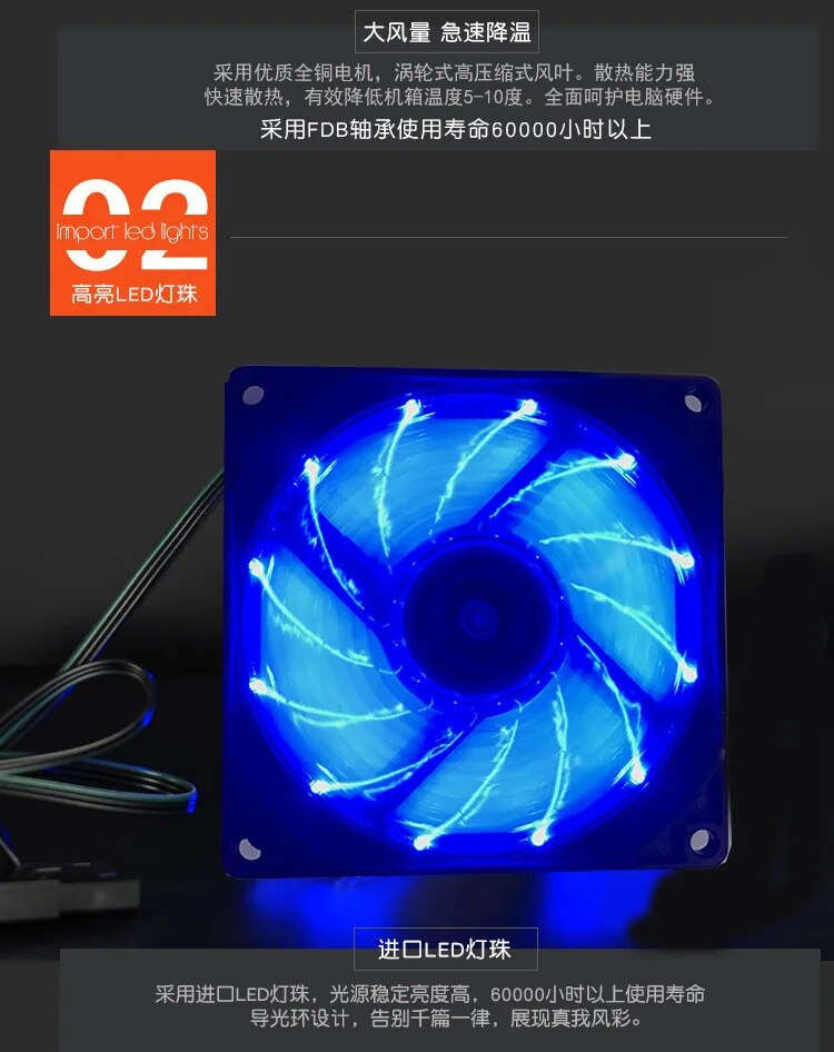 RGB LED PWM 3 Pin 9CM Computer Case Fan Silent 90MM CPU Cooling Quiet PC Cooler 12V DC. 