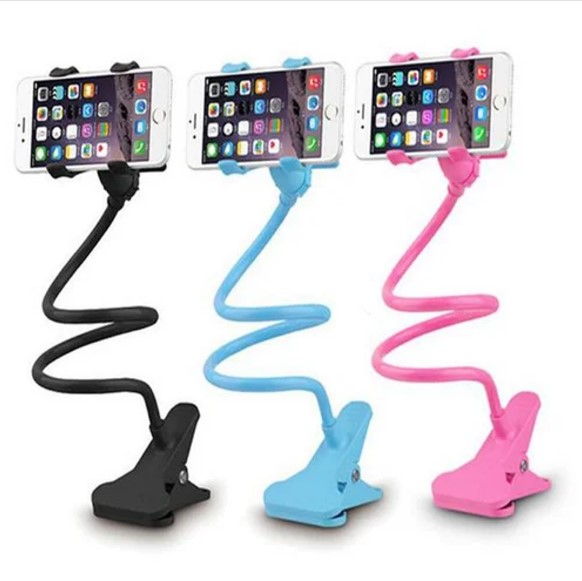 2 PCS Flexible Arm Mobile Phone Holder Clamp Bed Desk Lazy Stand for Smart Phone. 
