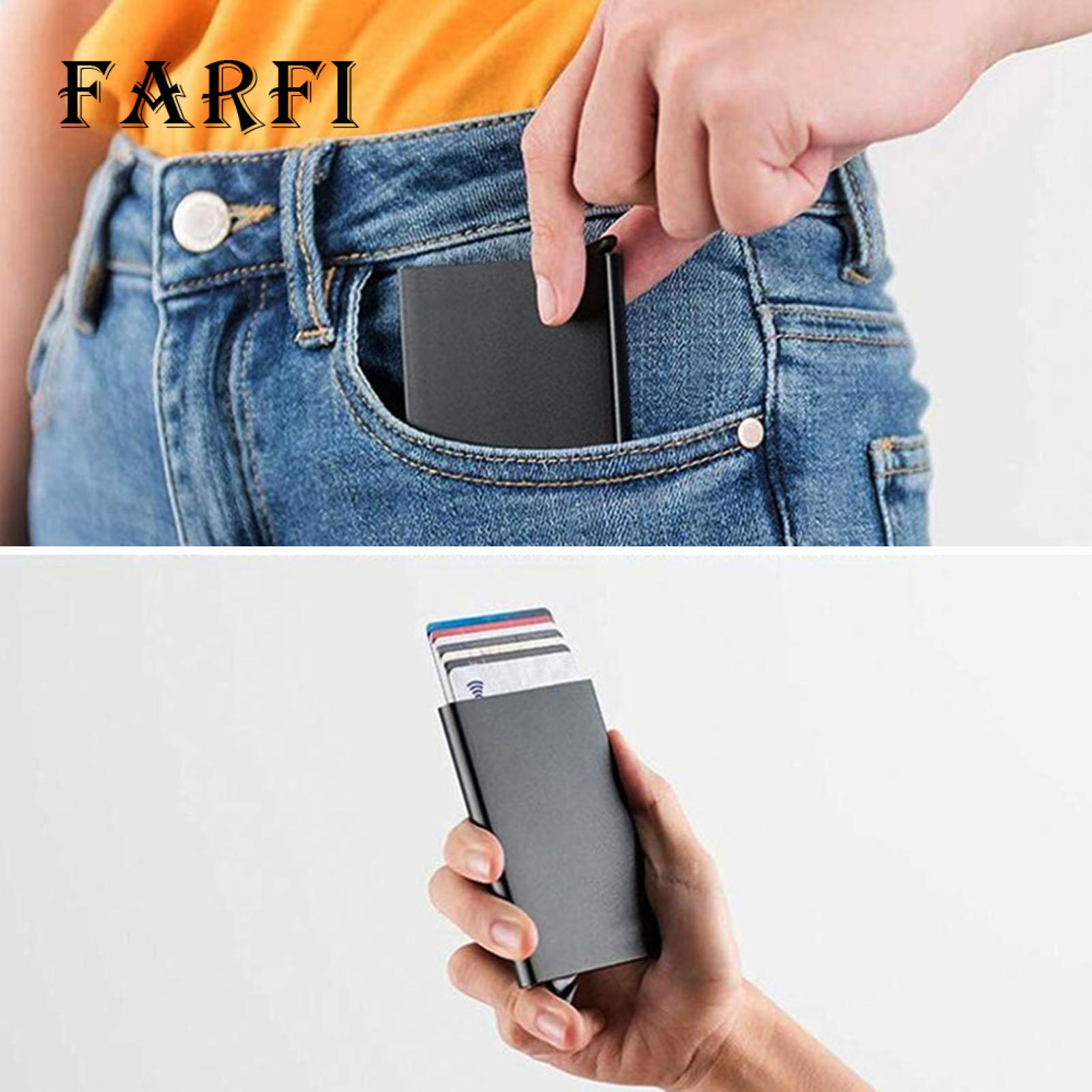 Card Box Slim Men Wal Secure Convenient Card Wal with Quick Release -tft -degaussing Technology Perfect for Use Slim Cardholder with Blocking Technology. 