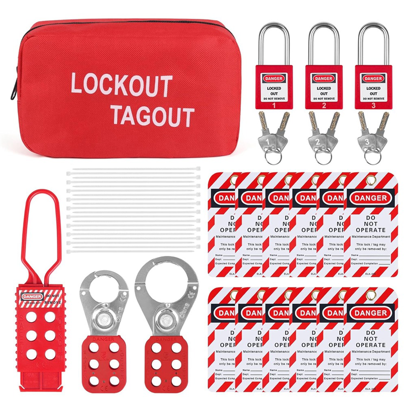 Lockout Tagout Kit Electrical-Group Lockout HaspsTags,Lock Out Industrial Tools 2 Key Per Lock for Facotory Protect Safe Easy Install Easy to Use