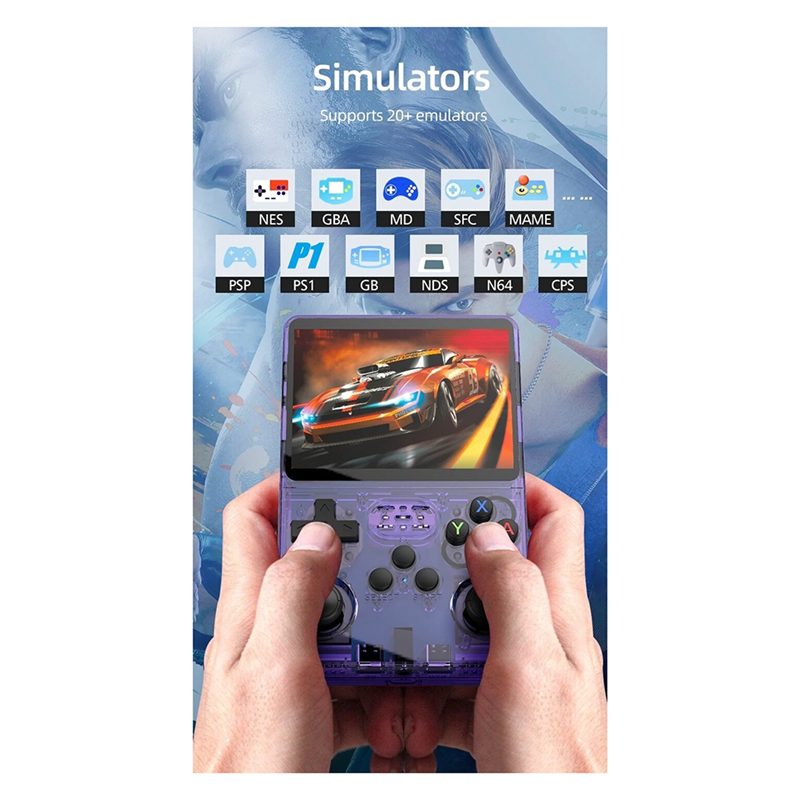 R36S Retro Game Console 64GB 15000+ Games Linux System 3.5 Inch IPS Screen Portable Pocket Game Player for Kids B Easy to Use. 