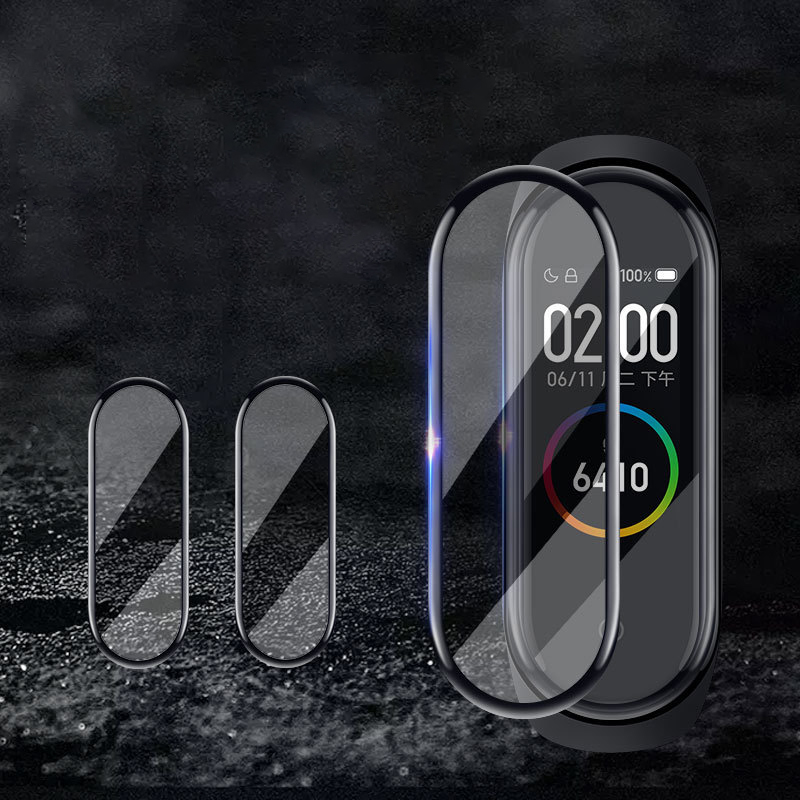 4 5 Glue Glass Mi Band D Soft Protective Glass 7 8 Glue Mi Band 6 Reels with Mi Band Smart Watch Miban Sheet 9D Full Screen Protective Film. 