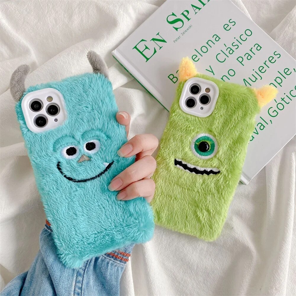 Order message mobile model +  Disney Mike Wazowski Sulley Plush Soft Case for iPhone 12 11 Pro Max XR XS Max 7 8 Plus X SE Full Body Phone Back Cover. 