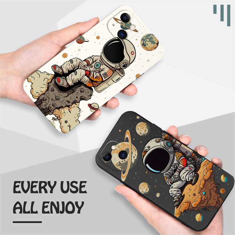 Saturn Cute Astronaut Phone Case For Xiaomi Redmi Note 13 11 12 Pro Plus 5G 10 S 11S 12S Redmi 13C Soft Silicone Cover For Child. 
