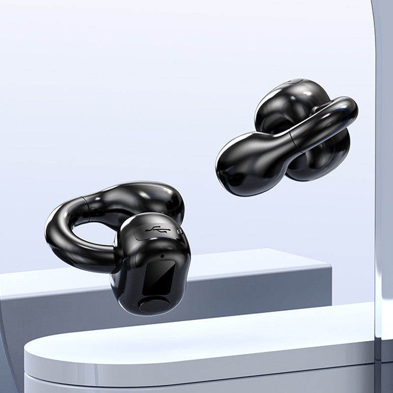 M10 IPX5 Waterproof Ear Clip Bluetooth Earphones, Style: Doble Black M10 Doble Black