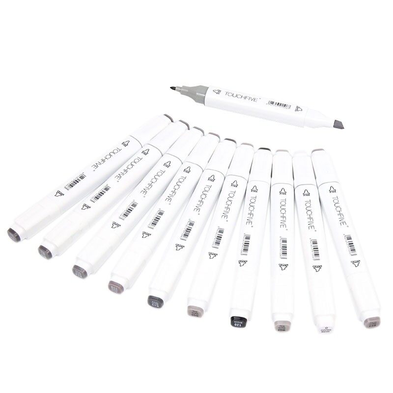 TouchFive Marker Pen 6/12/30 Gray Colors Copic Marker Graphic Art Set. 