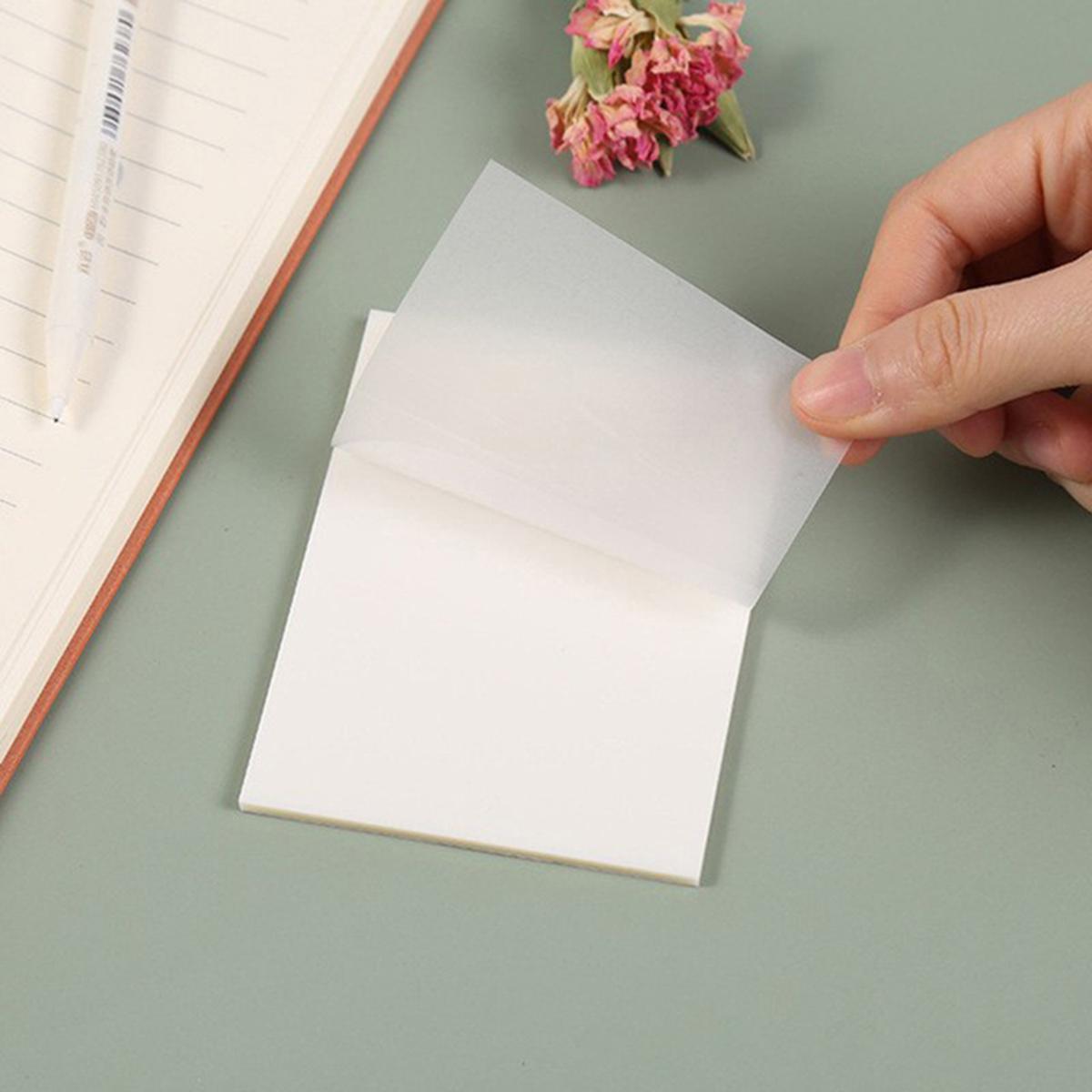 Transparent Sticky Notes Transparent Notepad Sticky Note Set 50Sheets Waterproof Memo Pad Stationery