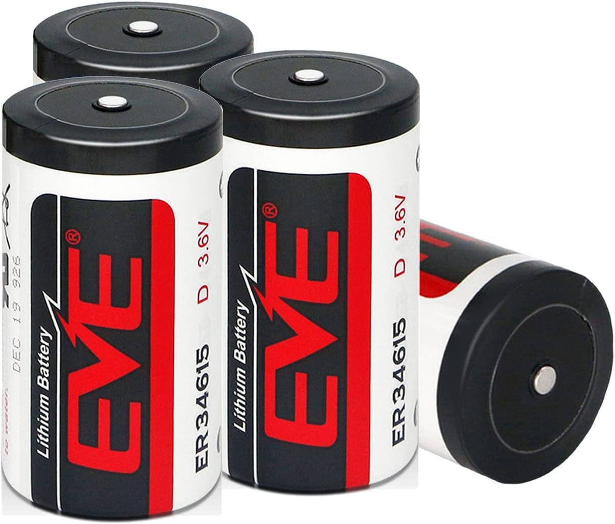 EVE ER34615 3.6V Lithium D Size Battery (Can be used instead of SAFT LS 33600 D size 3.6V Battery)19000mAh Li-SOCL₂ Non-Rechargeable Battery - 1 piece. 