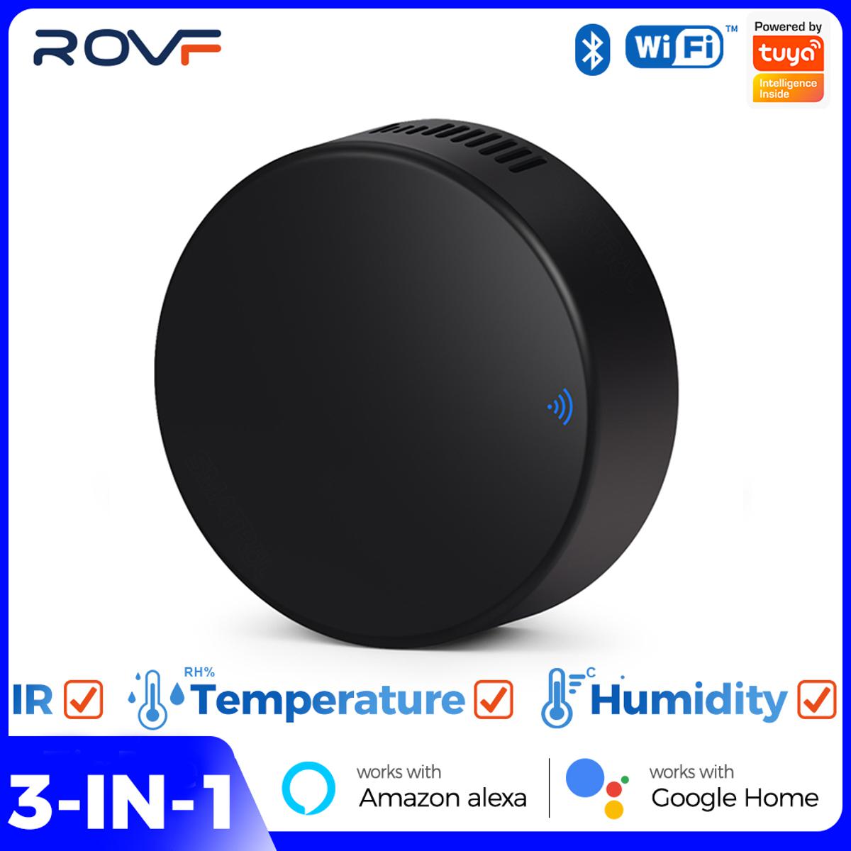 ROVF - Tuya Wifi IR Remote Control Universal Temperature Humidity Sensor - for Fan TV Voice Alexa Google Home. 