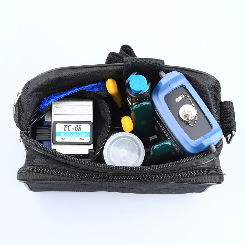 KOGEEK Fiber Optic FTTH Tool Kit Optical Power Meter Fiber Cleaver Wire Stripper Optical Fiber Cold Connection Tools Set with Storage Bag. 