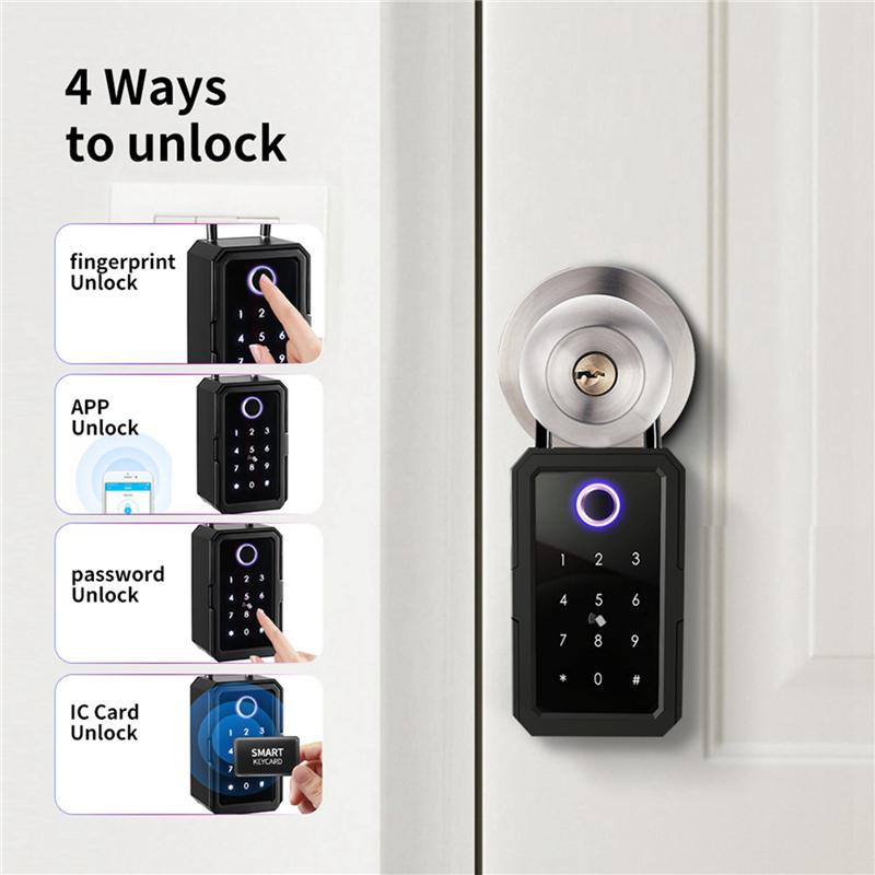 2X Key Cabinet with Code, Key Safe for Outdoor/Indoor Key Safe Fingerprint for Home/Garage/Office (Bluetooth). 