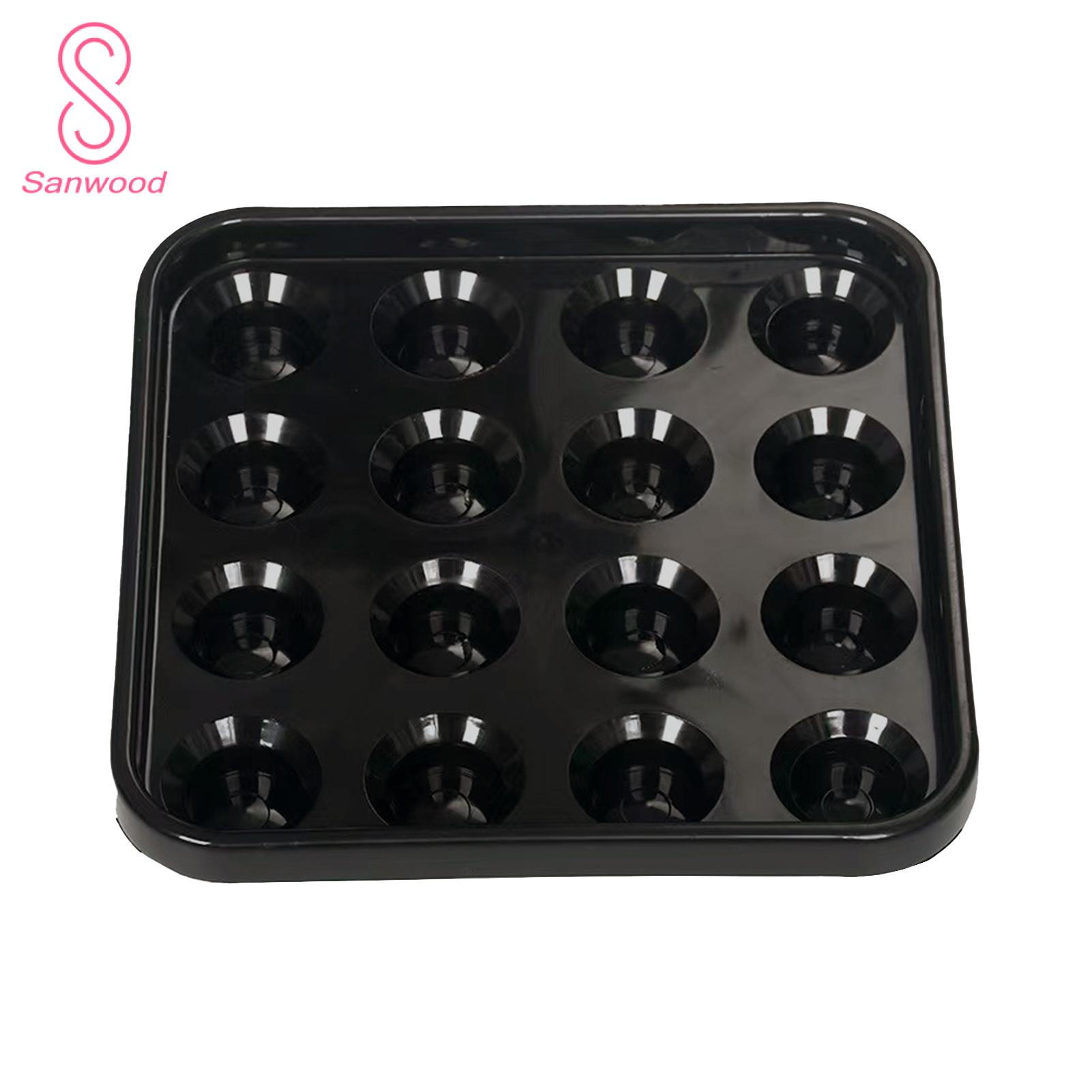 Frame Ball Plate Billiards 16-hole Black Plastic Billiard Ball Tray for Pool Table Storage Snooker Ball Holder Rack for Pool Table Sturdy Ball Tray