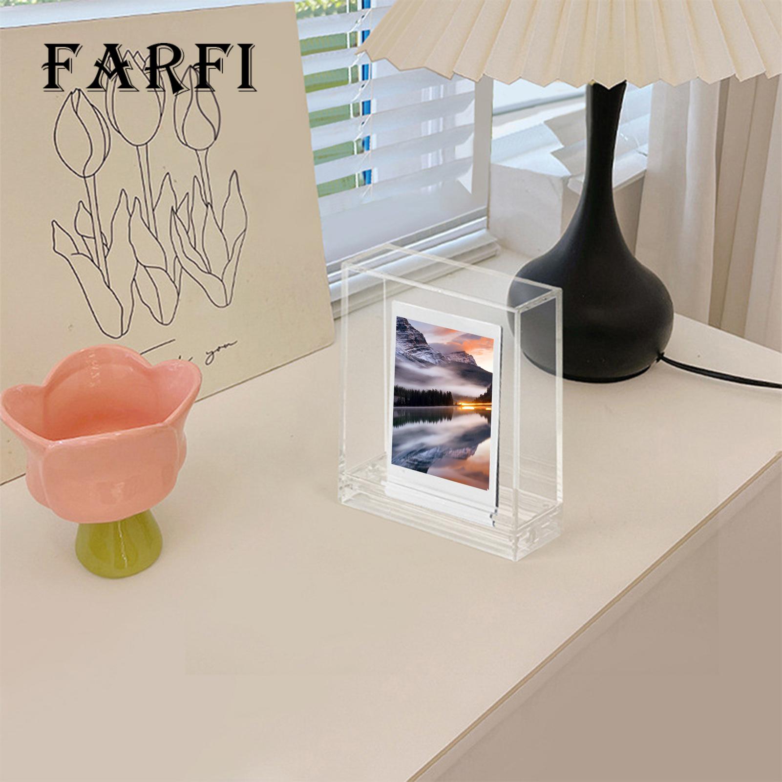 Transparent Photo Frame Premium Dustproof Double-sided Clear Photo Frame for 3-inch Instant Camera Pictures Heavy Duty Desktop Display Frame with Visible Groove Base Ideal for Southeast Asian Buyers. 
