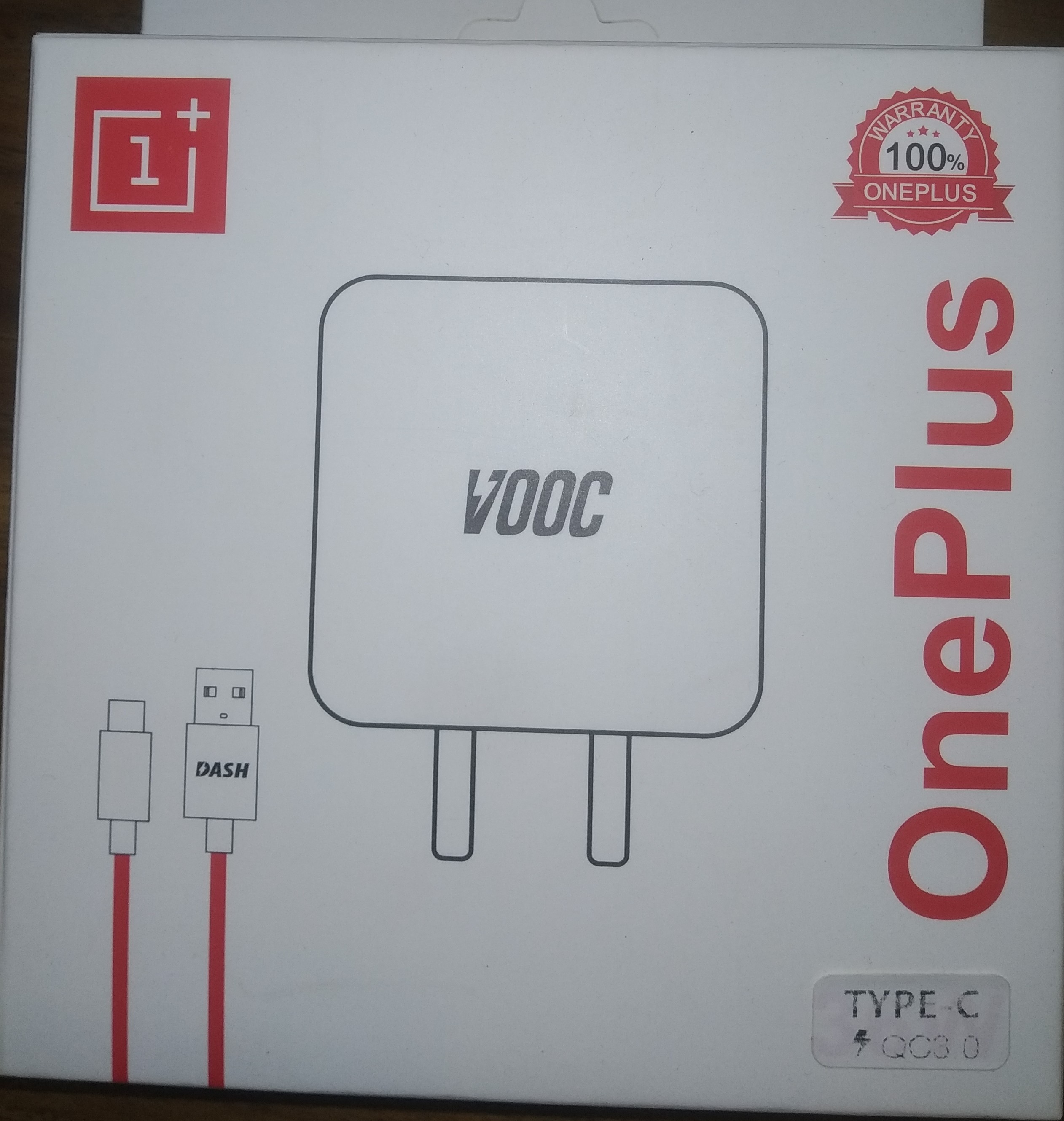 Dash Charger Adapter & Type C Cable for OnePlus 5/5T/6/6T (100% Dash Charging Supported) (Adapter & Cable Combo). 