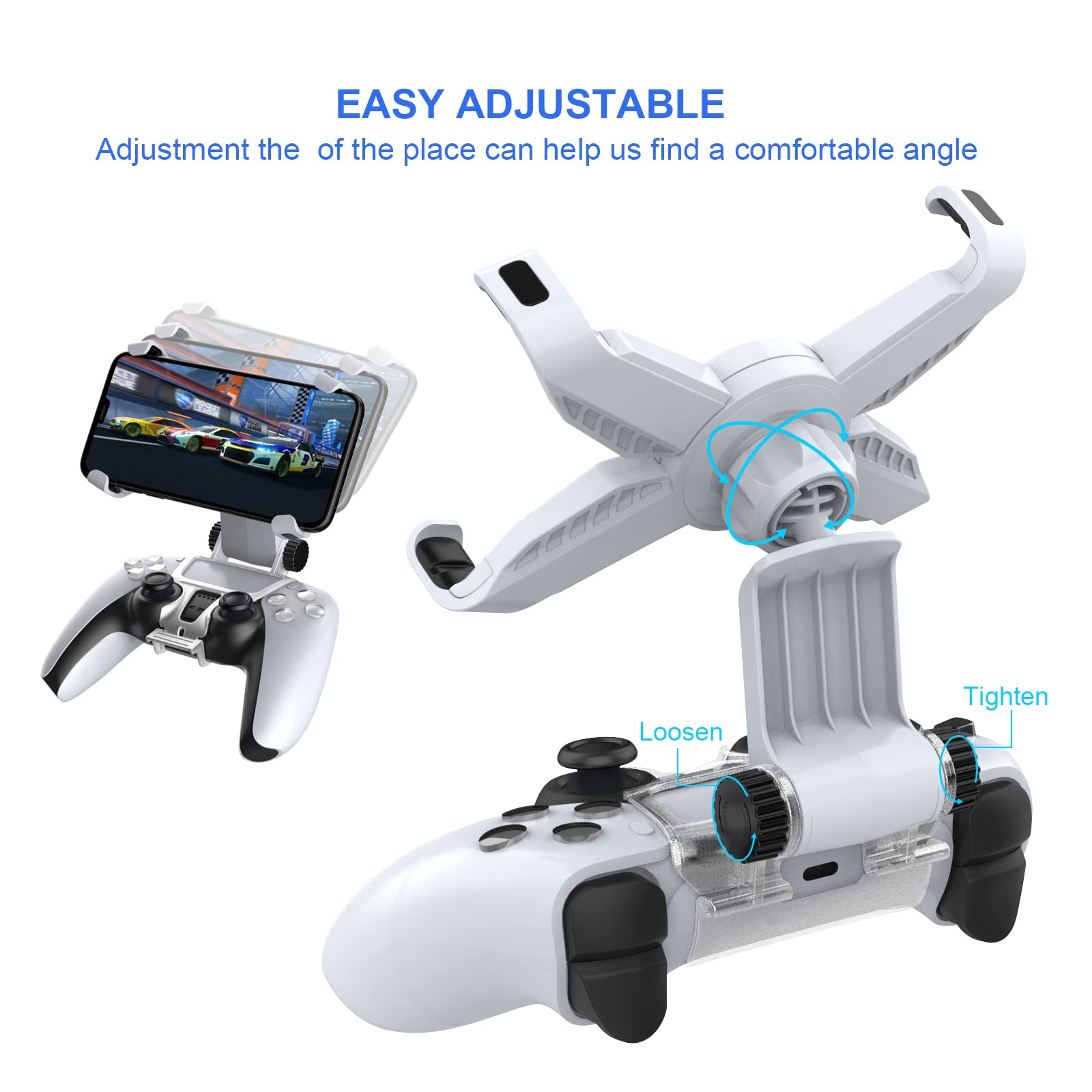 for PS5 Controller Phone Mount Clip Mobile Gaming Clip Cell Phone Stand Holder for Playstation 5 Dualsense Controller. 