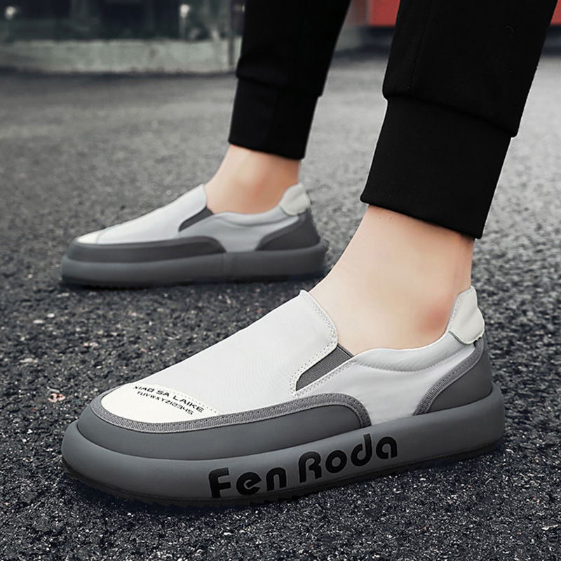 Woodpecker Ice Silk Shoes Men's Summer Breathable Thin Canvas Casual Board Shoes Slip-on Men's Soft Sole Shoes Men's Super Soft. 