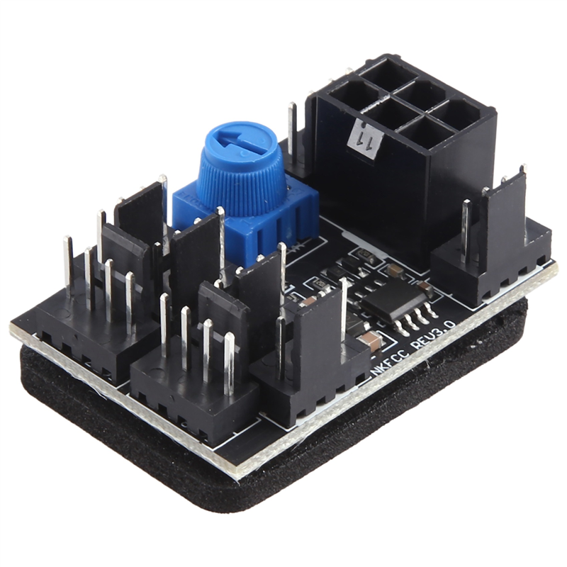 3-Pin 4-Pin Fan Adapter PC Case Cooling Fan Hub with 6-Pin Power Port