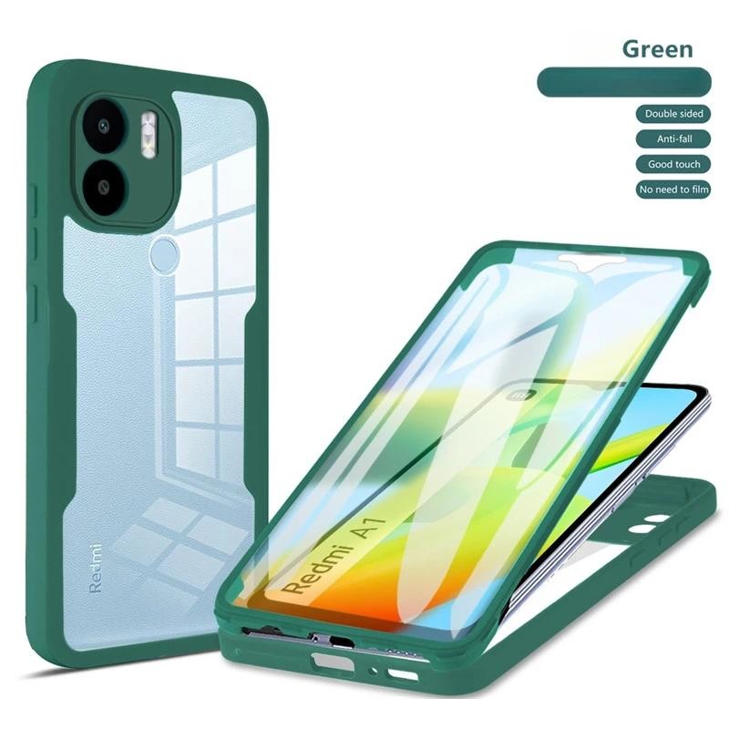 For Xiaomi Redmi A1 A2 Redmi A2 A 1 RedmiA1 1A 6.52 Transparent Protector Case With Mobile Phone Film Cover Double Protect Shield Full Cover Casing HP. 
