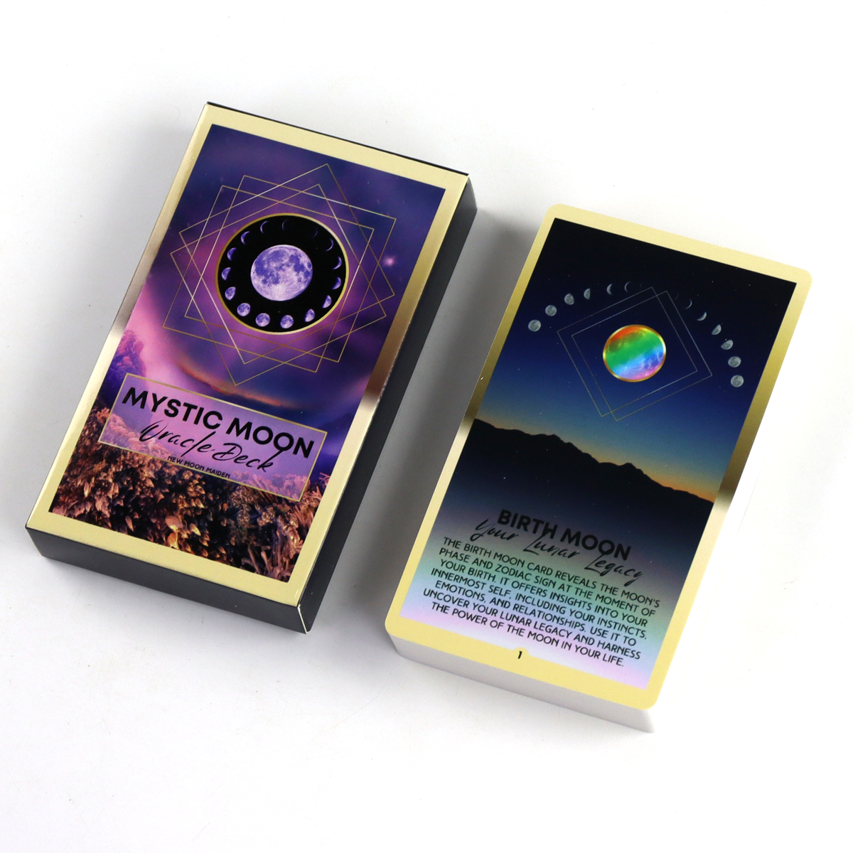 Mystic Moon Oracle Cards For Family Party High Quality Fortune Telling Divination Keywords Meaning Cards Deck Board Game. 