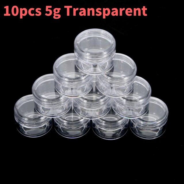 50/10pcs Jar Pots Sample Container Jars For Cosmetics Empty Cosmetic Containers Boxes Eyeshadow Cream Lip Balm Makeup Jar 5/10g. 
