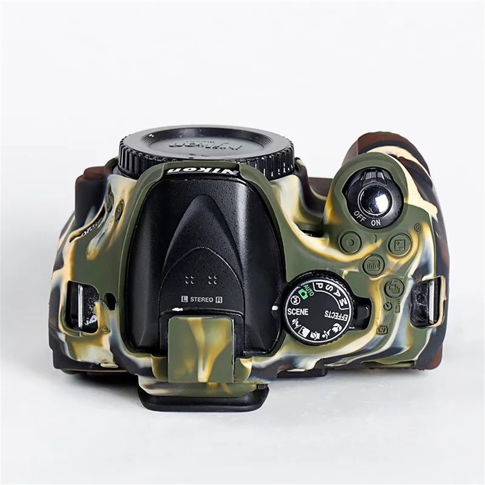 Soft Silicone Armor Camera Body Case for Nikon D5100 D5200 D3300 D3400 D7100 D7200 D5500 D5600 D600 D610 D750 D850 Rubber Cover. 