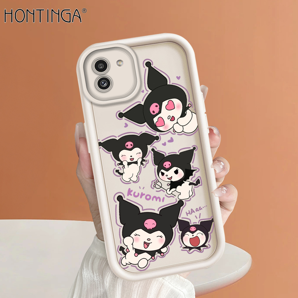 Hontinga for Samsung A03 Back Cover Cartoon Kuromi Pattern Ladder Soft Camera Protection Rubber Phone Case