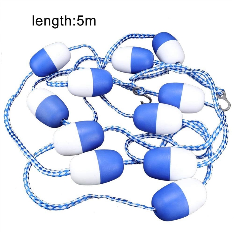 JAERBEE 11 Balls Safety Float Line-5M Swimming Pool Safety Separation Rope Float Rope Lane Line Swimming Pool Equipment. 