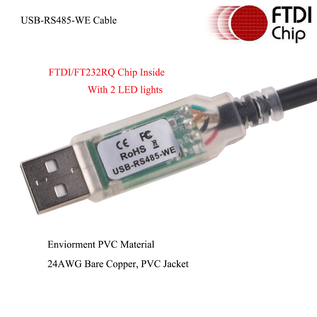 FTDI USB to RS485 USB-RS485-WE Serial Converter Adapter Communication Modbus Cable. 