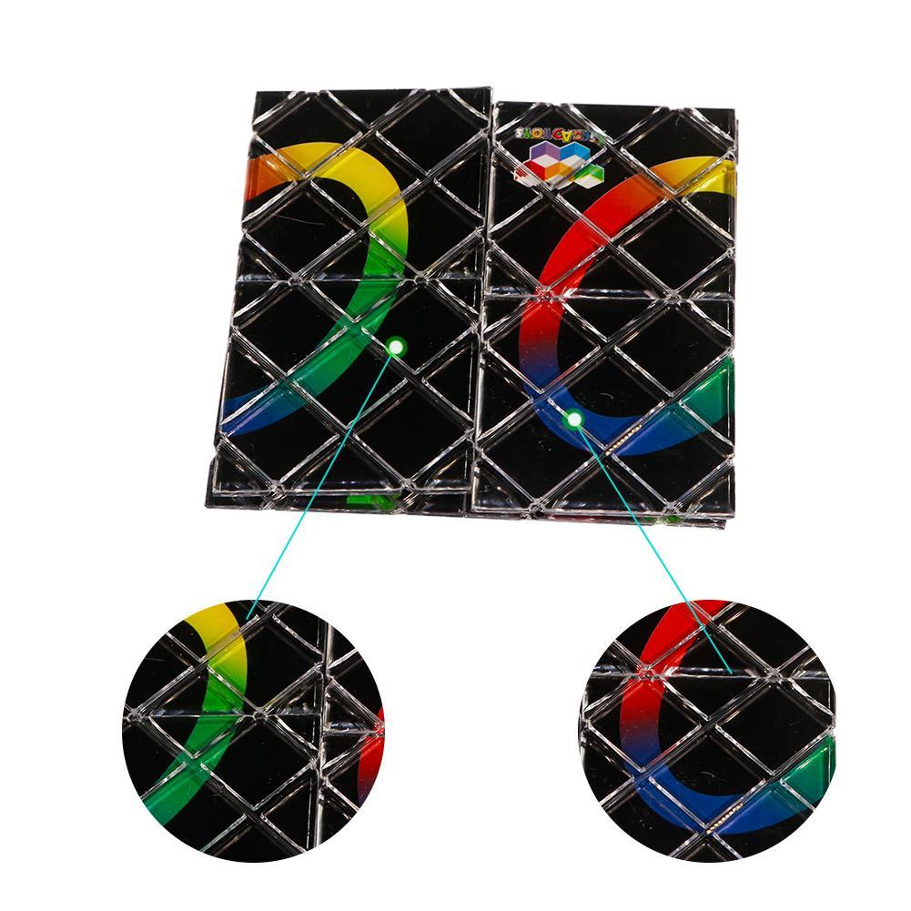NYT Lingao 8 Panels 3 Rings Black Magic Folding Puzzle Cube Twisty. 