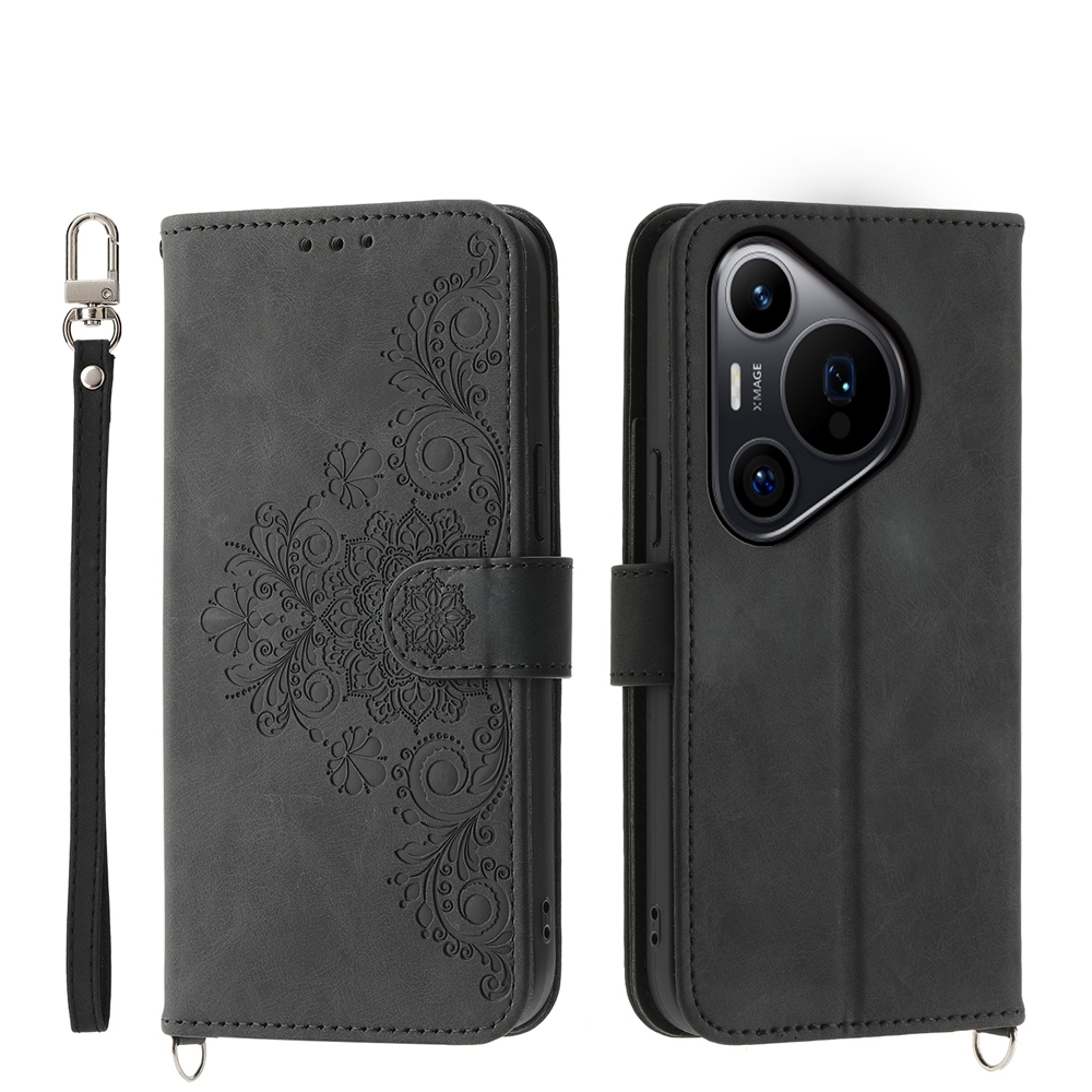 (New)Skin-feel Flowers Embossed Wallet Leather Phone Case For Huawei nova 12 Pro/Huawei nova 12/Huawei Pura 70 Pro / Pura 70 Pro+/Huawei Pura 70