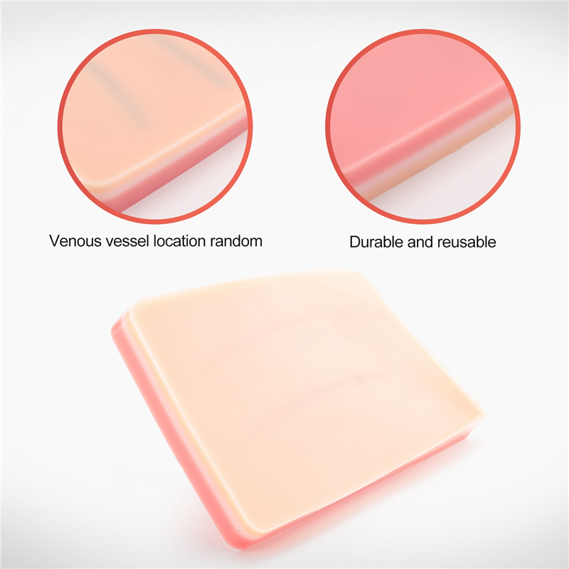 ZOROOM Iv Injection Training Pad Model, Silicone Human Skin Suture Training Model, Injection Practice Pad, 4 Veins Imbedded. 