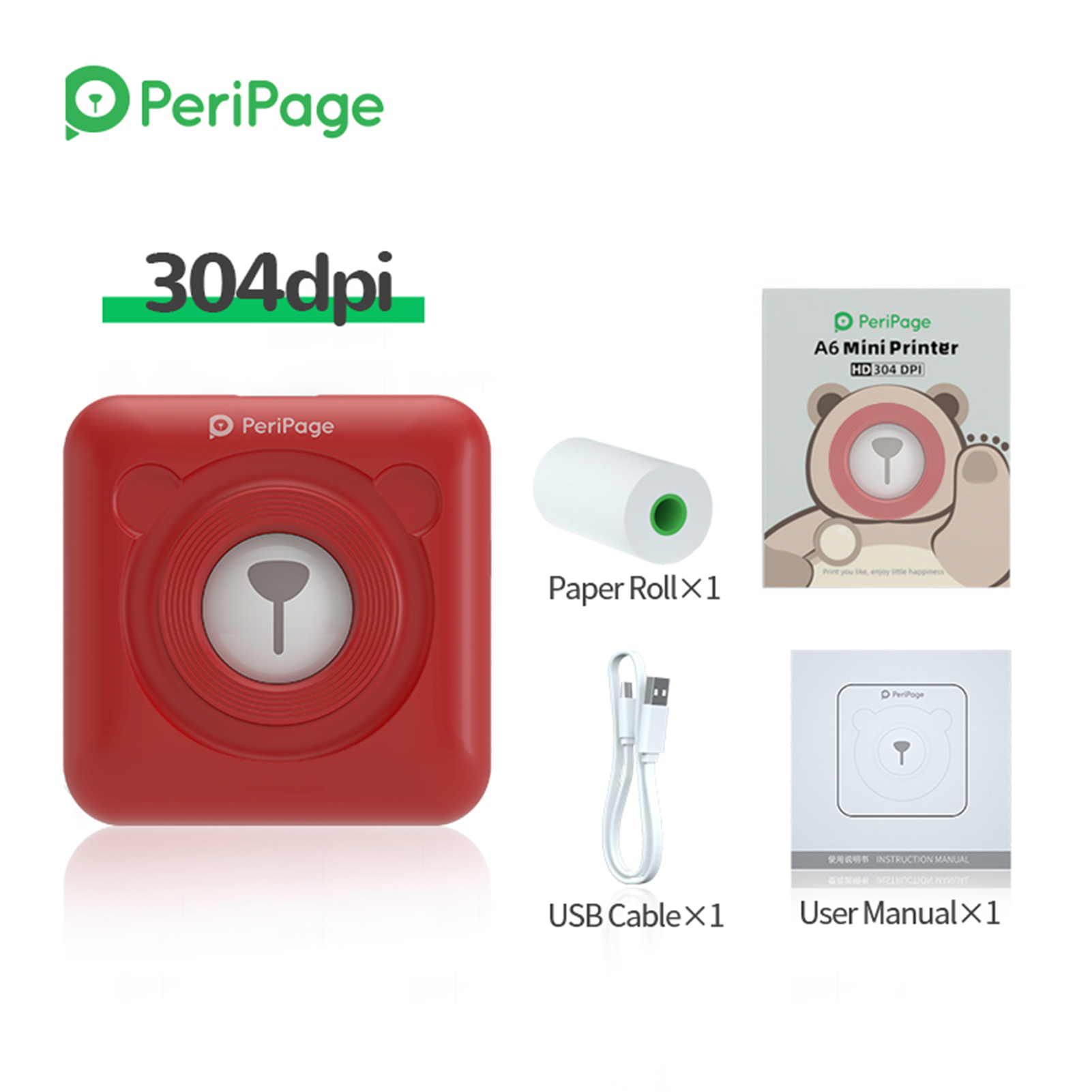 HXSJ Peripage A6 Mini Pocket Printer Hd 304Dpi  Bt Thermal PrinterWith Android Ios S-martp-hone Windows. 