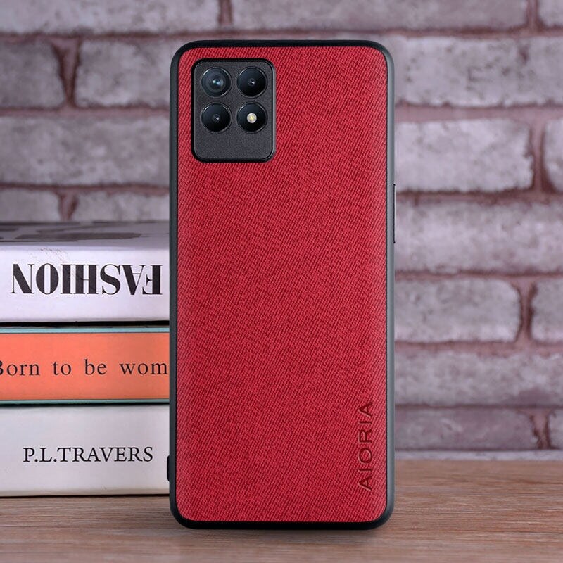 lthmy for Realme Narzo 50 Case Luxury fashion textile Leather skin soft TPU beside hard PC phone cover case new design