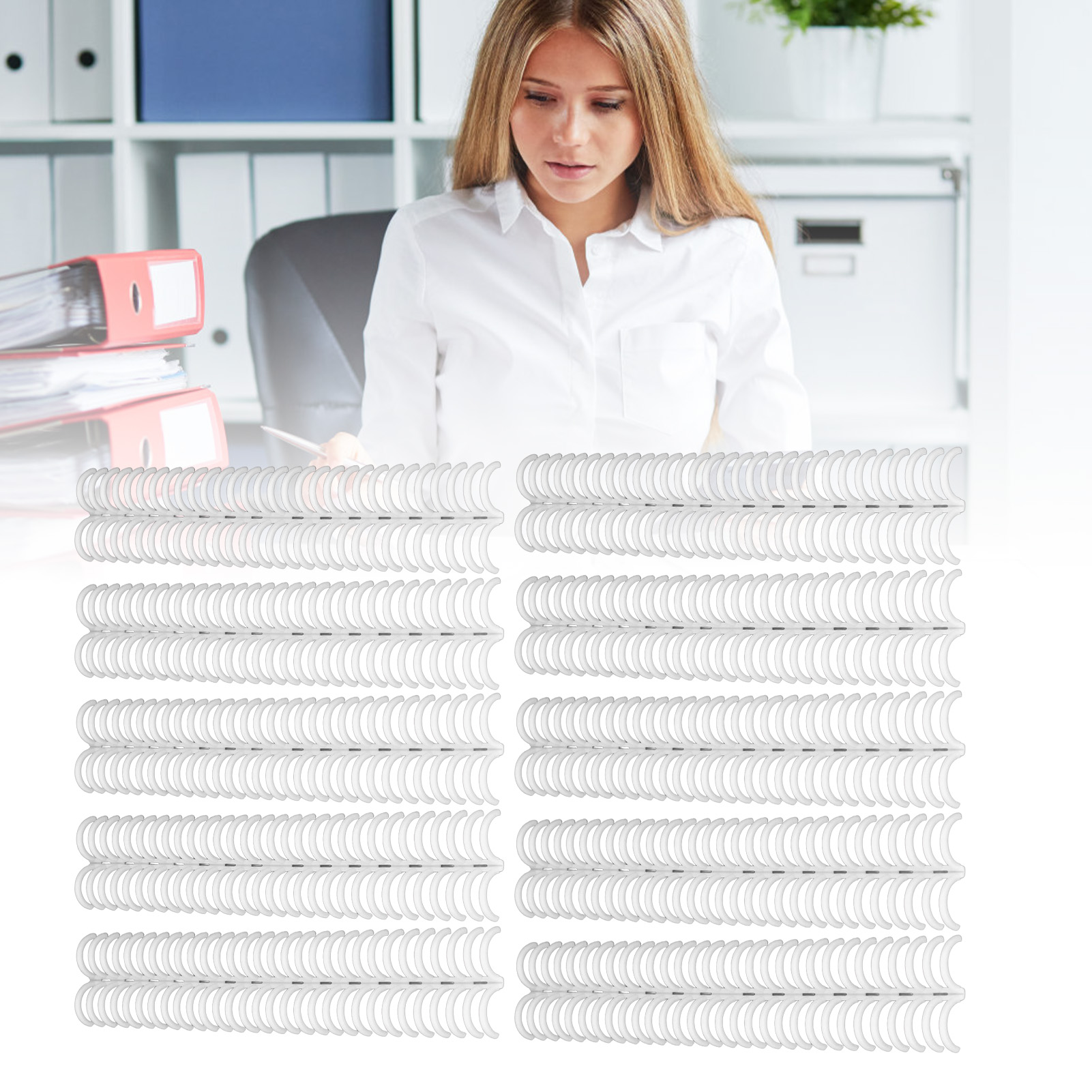 Comb Binding Spines Easy To Adding 30 Ring Plastic Binder Combs 10Pcs for Documents. 