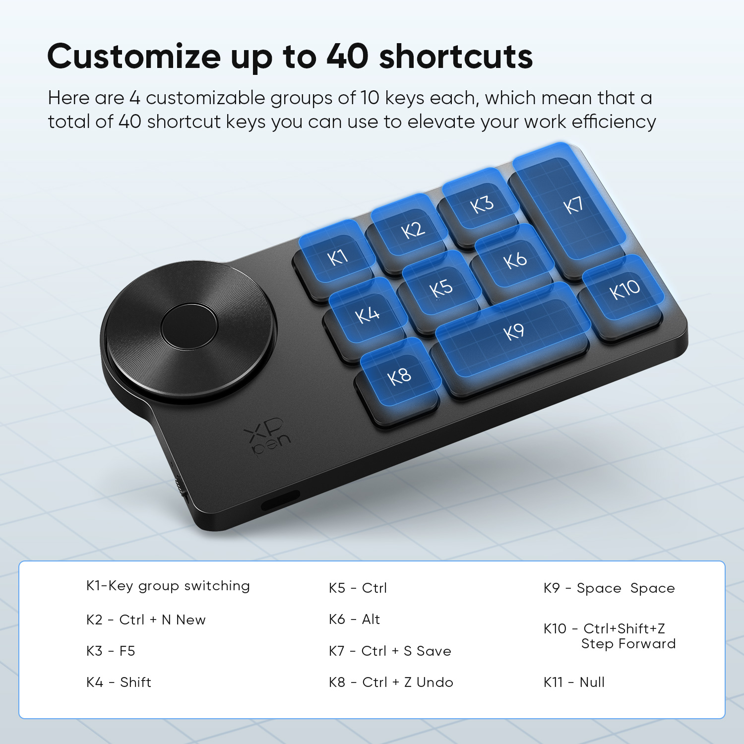 XPPen Wireless Shortcut Remote Express Key Bluetooth 5.0 Customizable shortcut keys for Graphic Tablet Pen Display Monitor. 