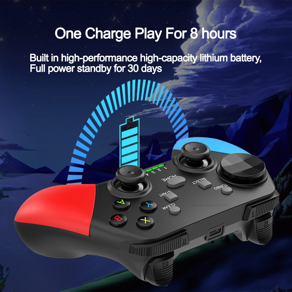 BROODIO Bluetooth Game Controller 2.4G Wireless Gamepad For Nintendo Switch Apple PS3 PS4 TV Box Games Android Phone PC Joystick. 
