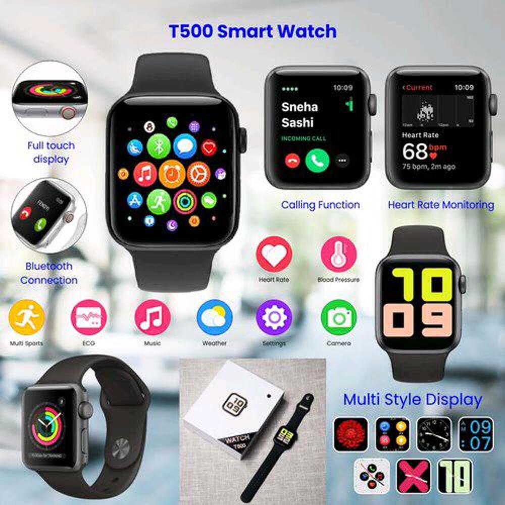T500 Bluetooth Call Smart Watch Heart Rate Monitor Iwo 8 Lite Smartwatch for All Android Phone - Smart Watch - Smart Watch. 