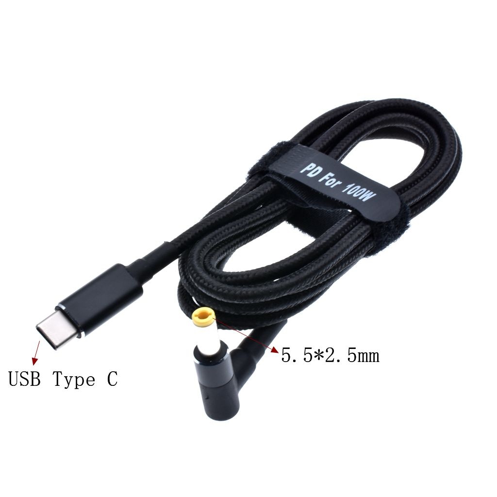 100W 5A PD to DC 5.5*2.1 5.5*2.5 7.4*5.0 4.5*3.0 Decoy trigger Adapter cable TYPE-C PD Decoy line charging notebook charger. 