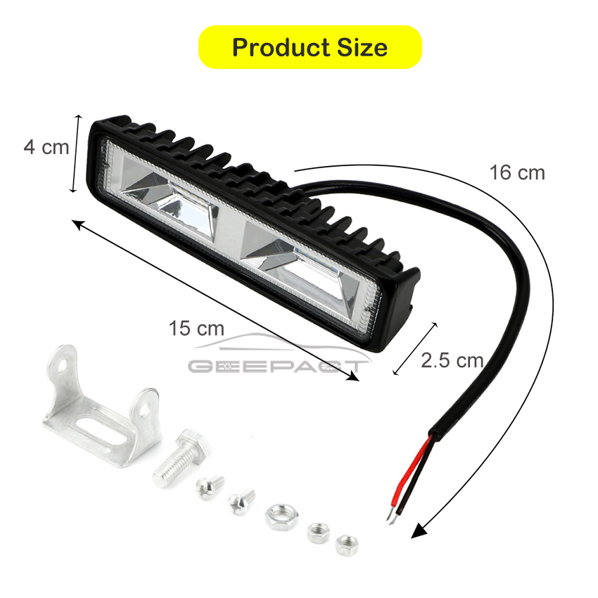 Geepact 1PCS 16 LED Car Work Light Fog Lamp Driving Lamp Spot Light Work Lamp Spot Beam Work Light Spotlight Headlight for Off  Road SUV Car Boat Truck. 